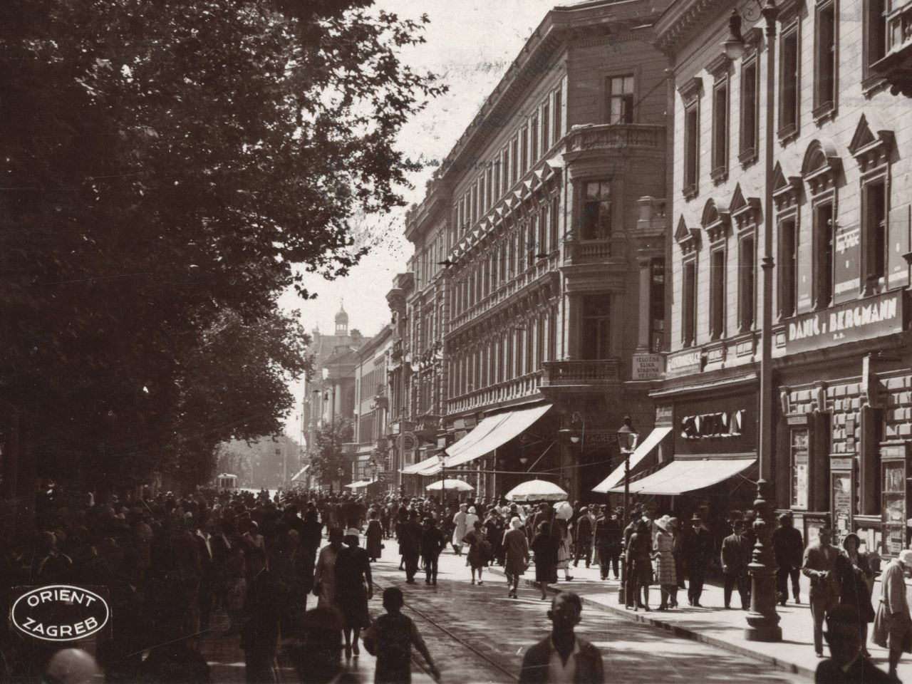 Zrinjevac, oko 1935. godine, pogled na jug